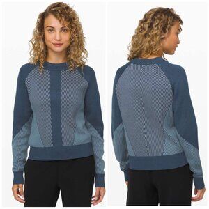 Lululemon Here for Serenity Blue‎ Colorblock Crop Sweater *No Size Tag- XS/S*